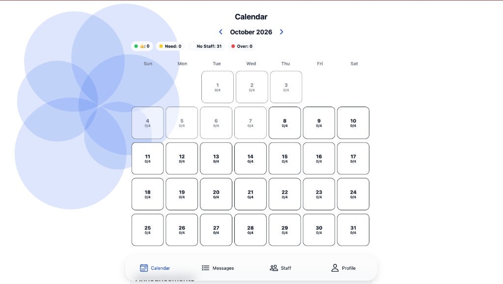 MyTabs calendar on a computer